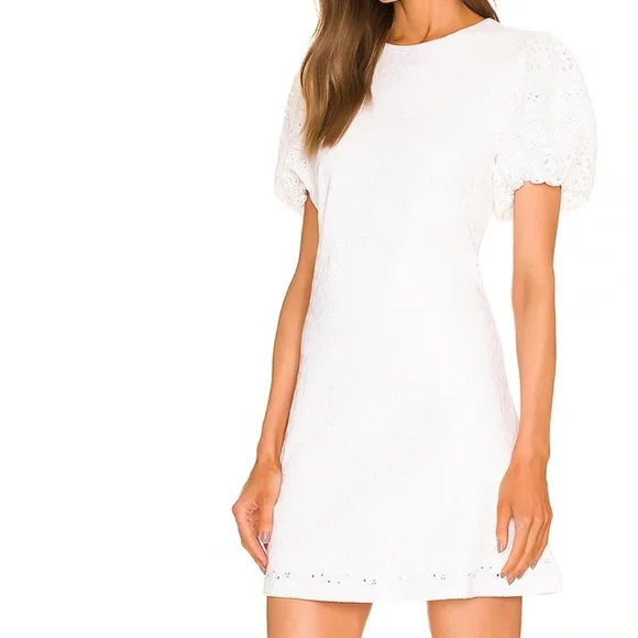 free people apricot rose mini dress Free People Apricot Rose Eyelet Open Back Mini Dress NWOT XS